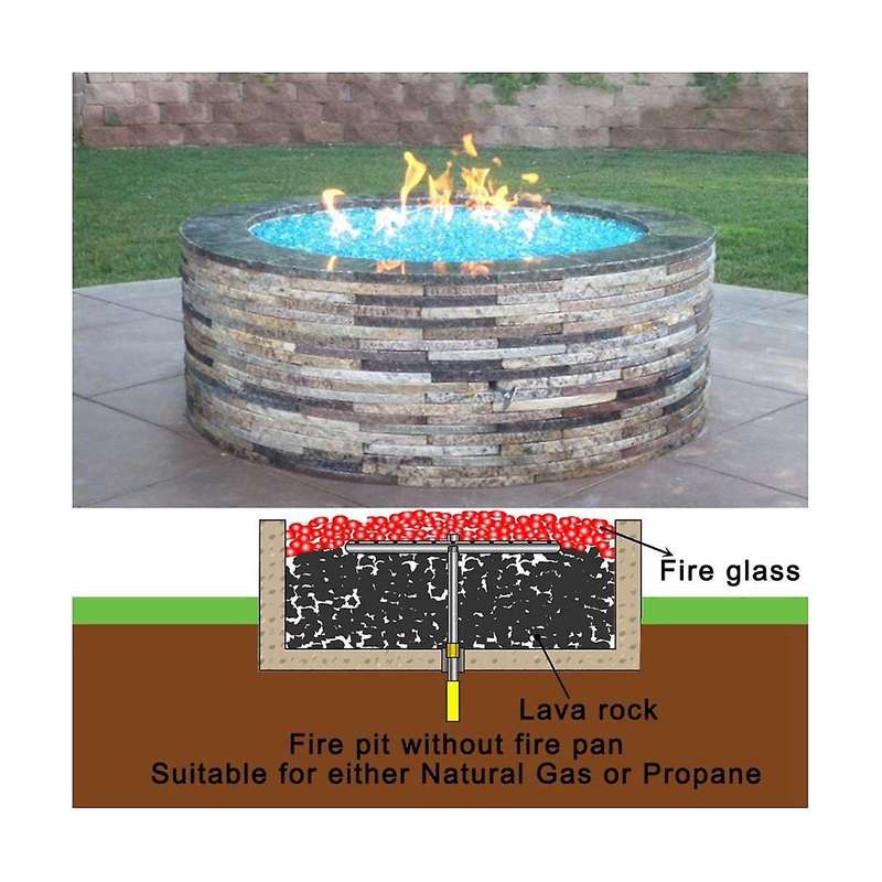 6 Inch Round Fire Pit Burner Ring for Natural Gas & Propane Fire Pit Fireplace Fire Pit Burner For