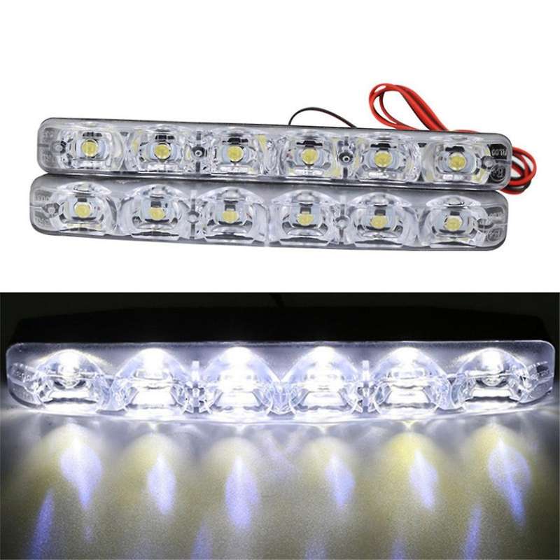 6 LED Super Bright Daytime Running Lights Car Center Grille Decorative Lights for General Car Light