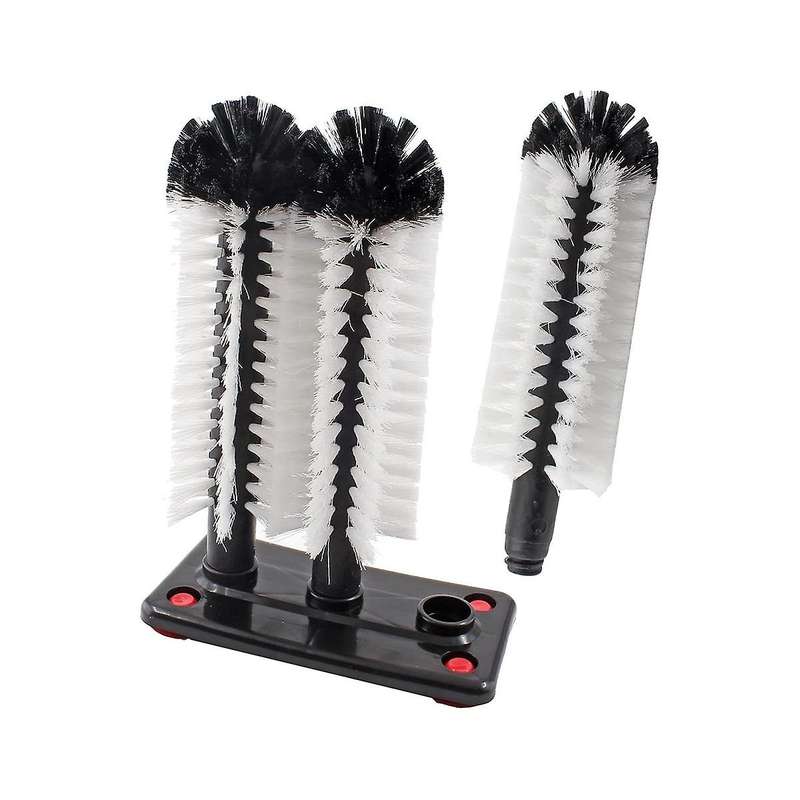 6 Long Brush Bar Glass Washer with Suction Base, Commercial Brush Cleaner Bristle Brush for Kitchen