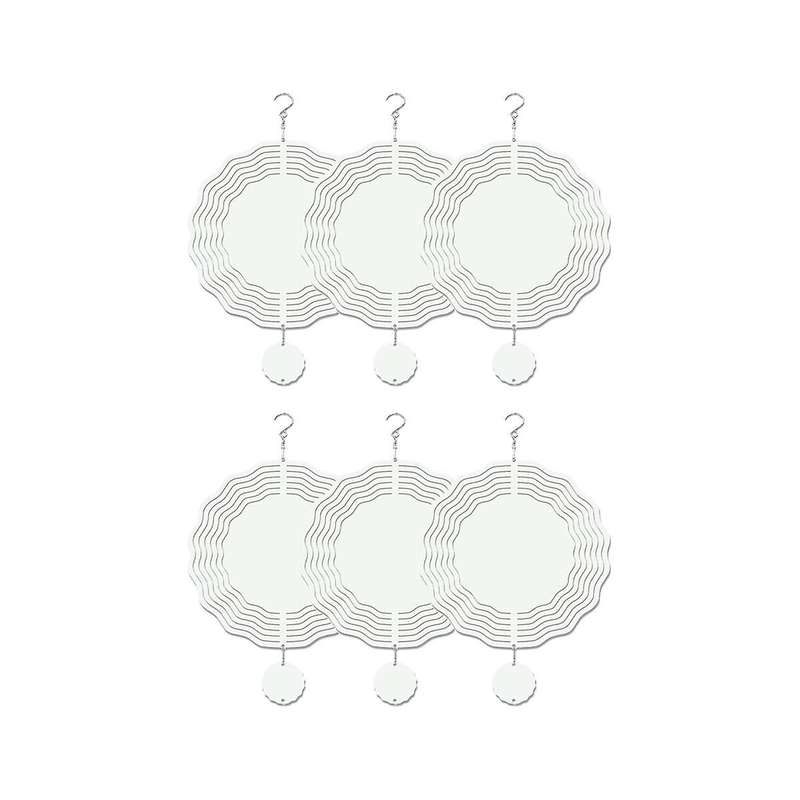 6 Pack 10 Inch Sublimation Wind Spinner Blanks 3d Wind Spinners for Yard and Ornaments Hanging Deco