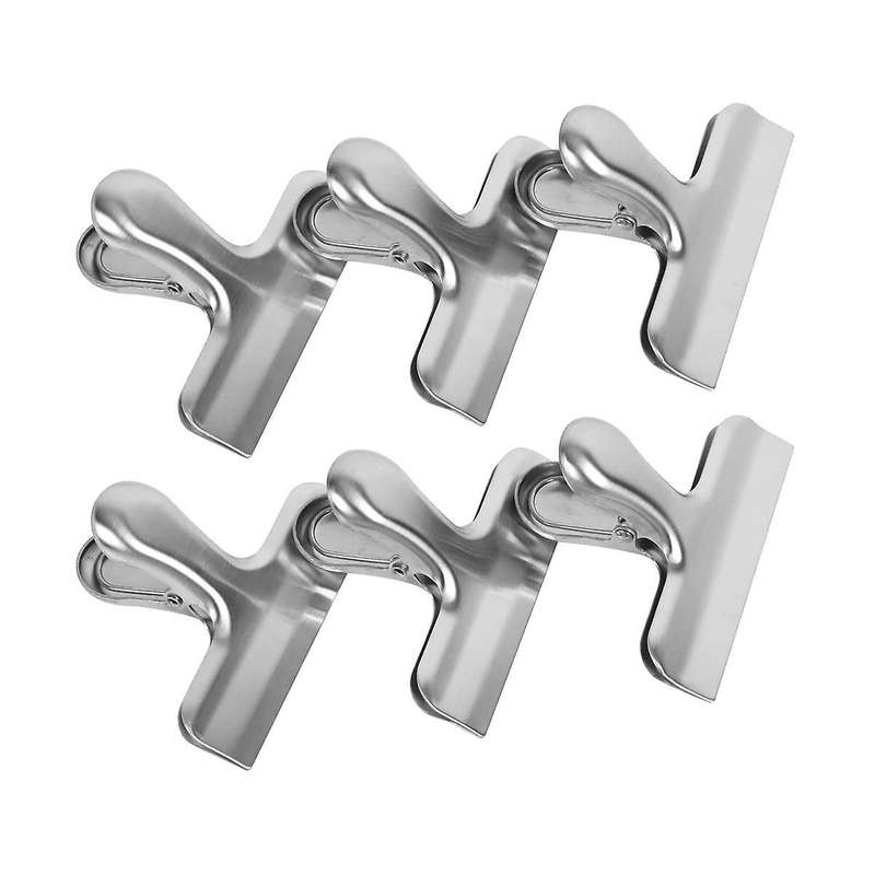 6 Pack Bag Clips,chip Clips Bag Clips Food Clips,stainless Steel Chip Clip, Tight Seal Kitchen Clip