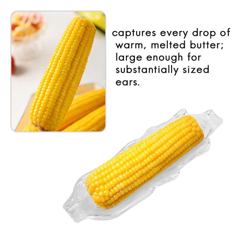 6 Pack Corn Trays + 12 Pcs Corn Cob Holders Plastic Corn Dishes Service Tray Transparent Cob Dinner