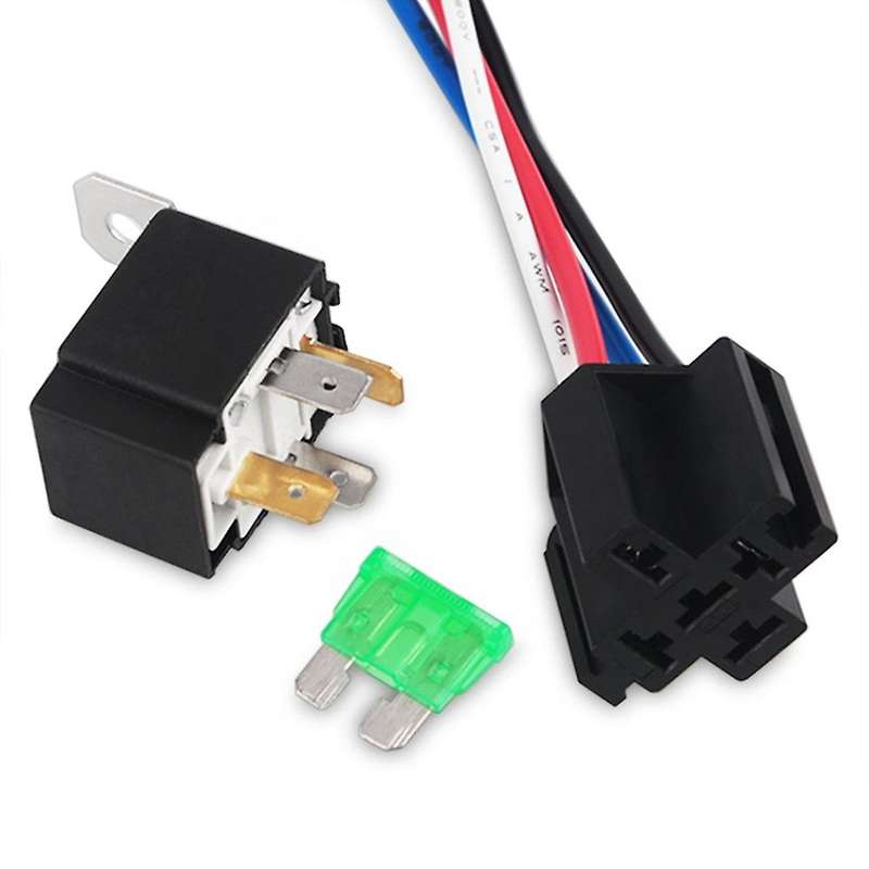 6 Pack 30A Fuse Relay Switch Harness Set 14 AWG Hot Wires- 4-Pin 12V DC SPST Automotive Relay