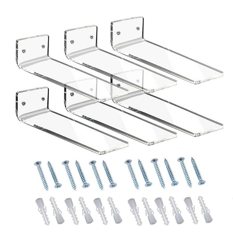 6 Pack Acrylic Floating Sneaker Shelves Clear Shoe Display Stand for Display Collectible Shoe&Sneak
