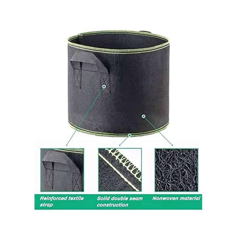 6 Pack Breathable Nonwoven Plant Grow Bags with Handles for Vegetables Flowers Vanilla Strawberry