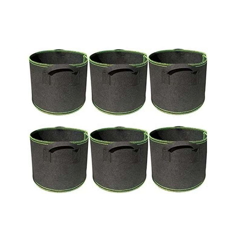 6 Pack Breathable Nonwoven Plant Grow Bags with Handles for Vegetables Flowers Vanilla Strawberry