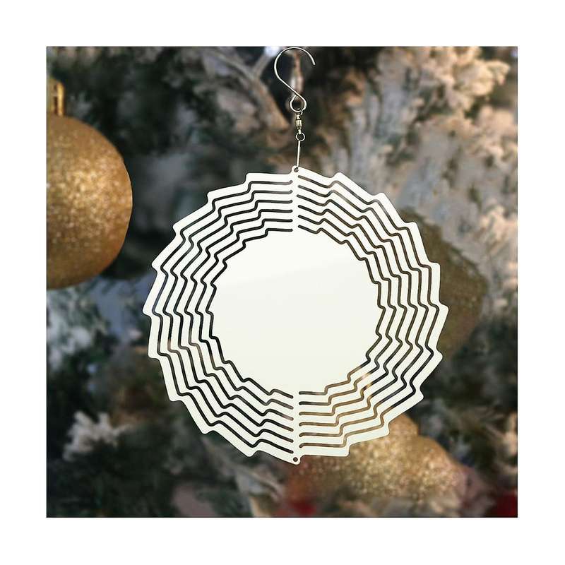 6 Pack 8 Inch Aluminum 3d Sublimation Wind Spinner Double Sided Circle Sublimation Garden Wind Spin