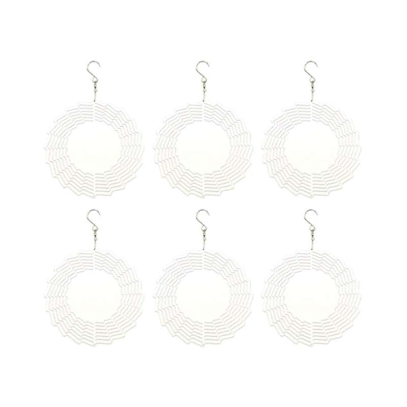 6 Pack 8 Inch Aluminum 3d Sublimation Wind Spinner Double Sided Circle Sublimation Garden Wind Spin