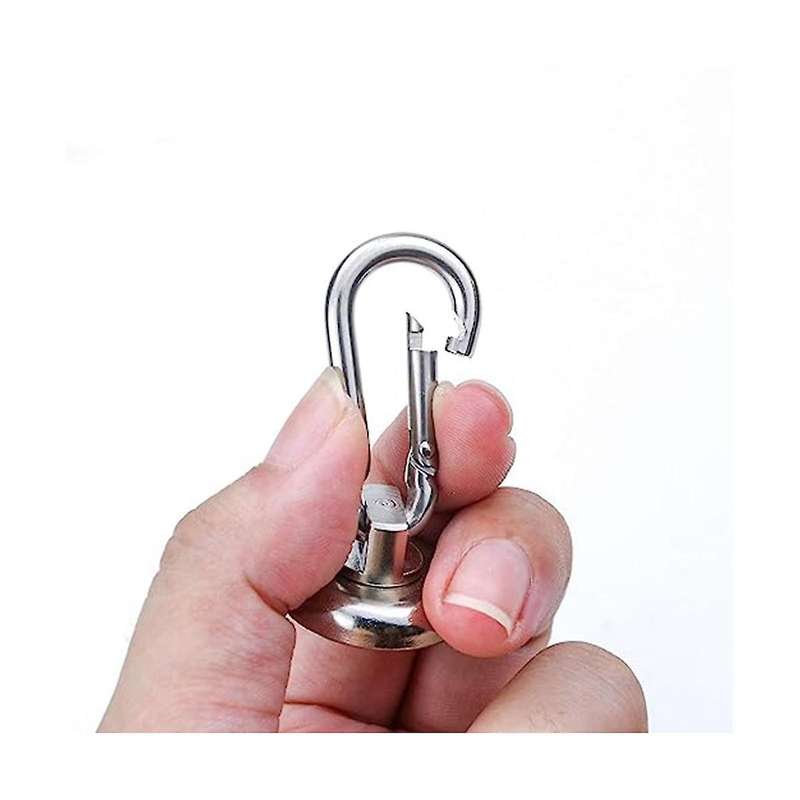 6 Pack Magnetic Hooks,heavy Duty Neodymium Magnetic Hooks with Swivel Carabiner Hook,silver