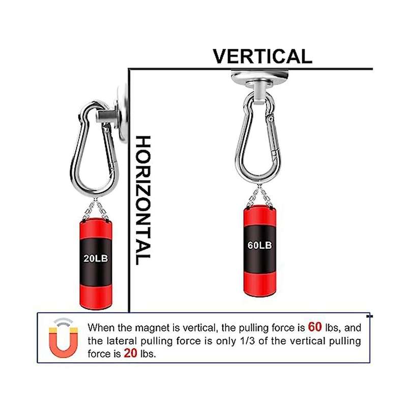 6 Pack Magnetic Hooks,heavy Duty Neodymium Magnetic Hooks with Swivel Carabiner Hook,silver
