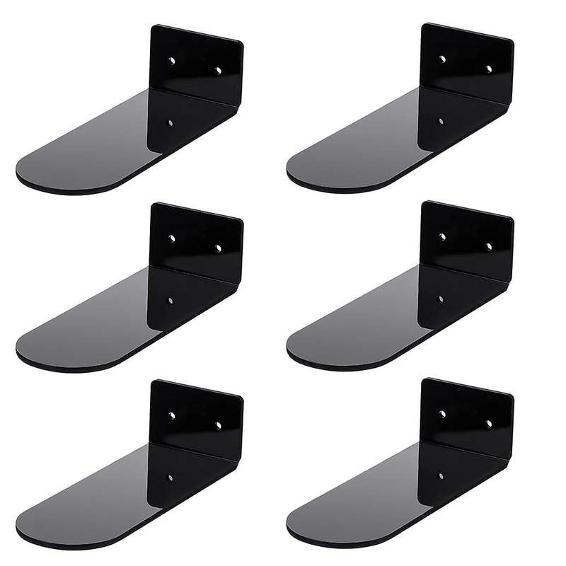 6 Pack Floating Shoe Shelves,black Acrylic Wall Mounted Shoe Display Shelves,for Display Collectible