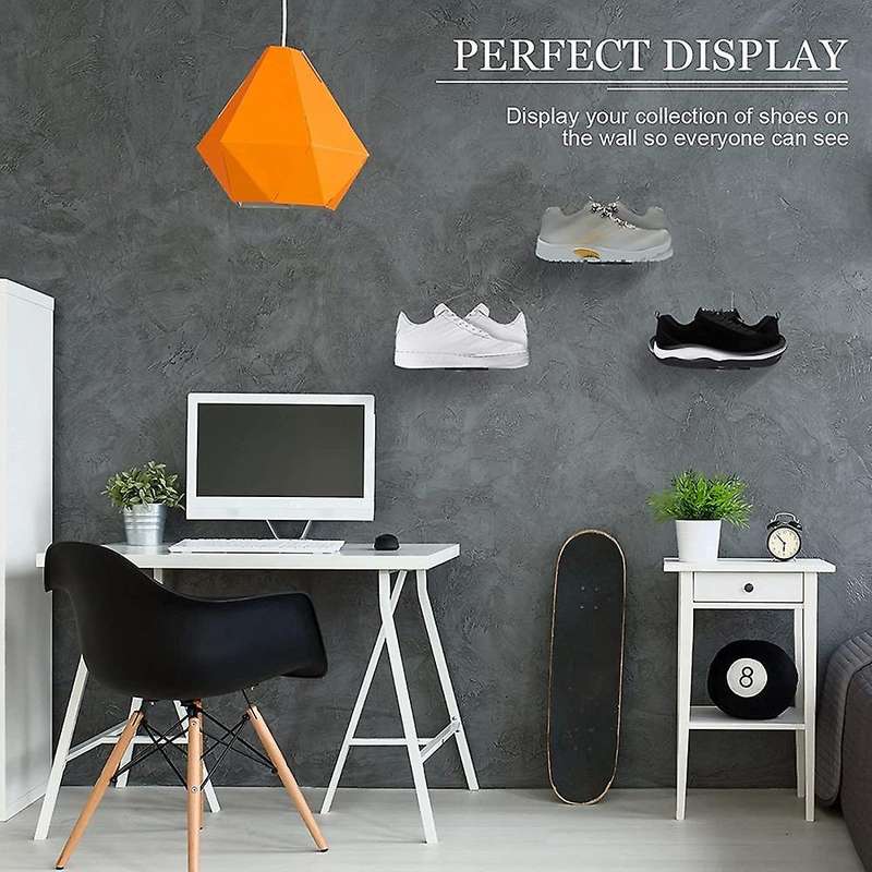 6 Pack Floating Shoe Shelves,black Acrylic Wall Mounted Shoe Display Shelves,for Display Collectible