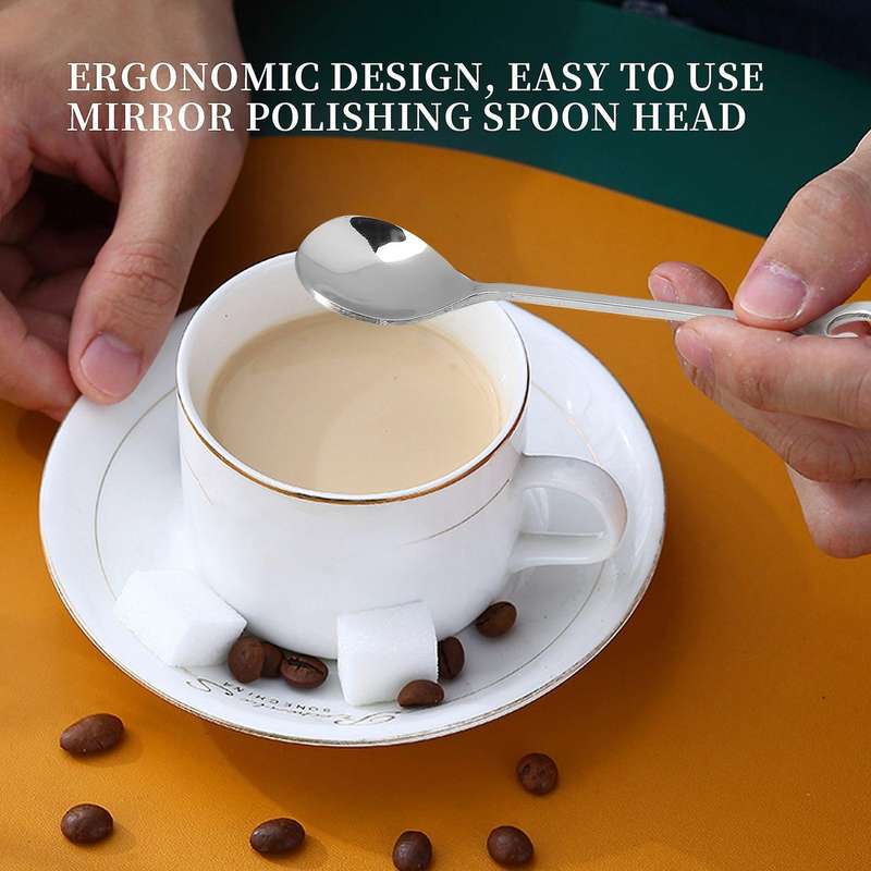 6 Pack Cute Teaspoons Stainless Steel Musical Notation Coffee Spoons Dessert Cake Ice Cream Sugar S