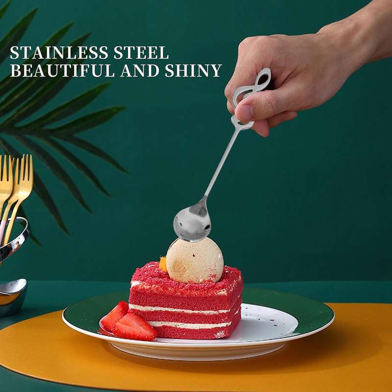 6 Pack Cute Teaspoons Stainless Steel Musical Notation Coffee Spoons Dessert Cake Ice Cream Sugar S