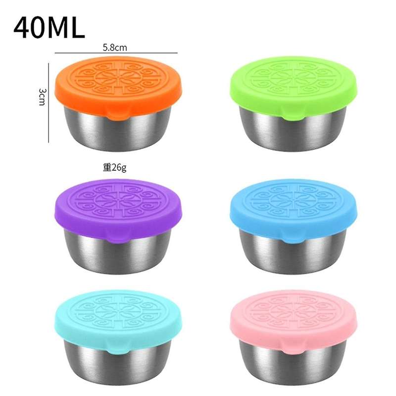 6 Pack Salad Dressing Container to Go, 40Ml Reusable Small Condiment Containers with Lids, Leakproof