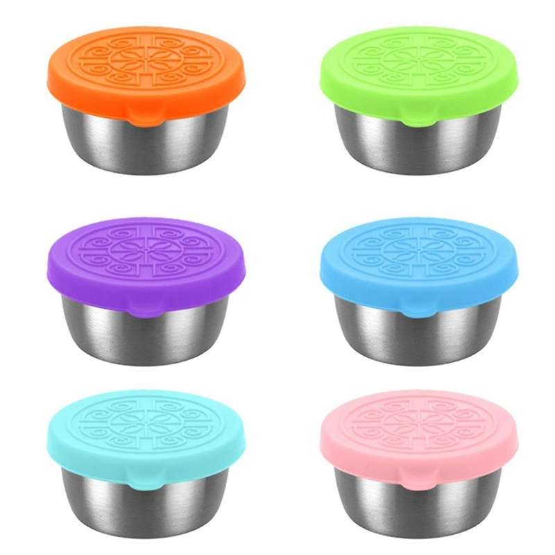 6 Pack Salad Dressing Container to Go, 40Ml Reusable Small Condiment Containers with Lids, Leakproof