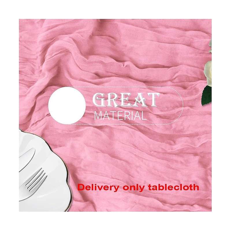6 Pack Pink Cheesecloth Table Runner 35x120in Boho Gauze Table Runner for Wedding Bridal Baby Shower