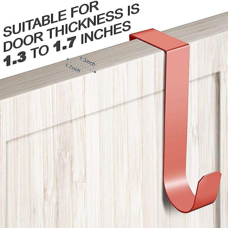 6 Pack Over The Door Hooks, Metal Single Door Hanger for Hanging Coats Robes Hats Towels Sturdy Doo