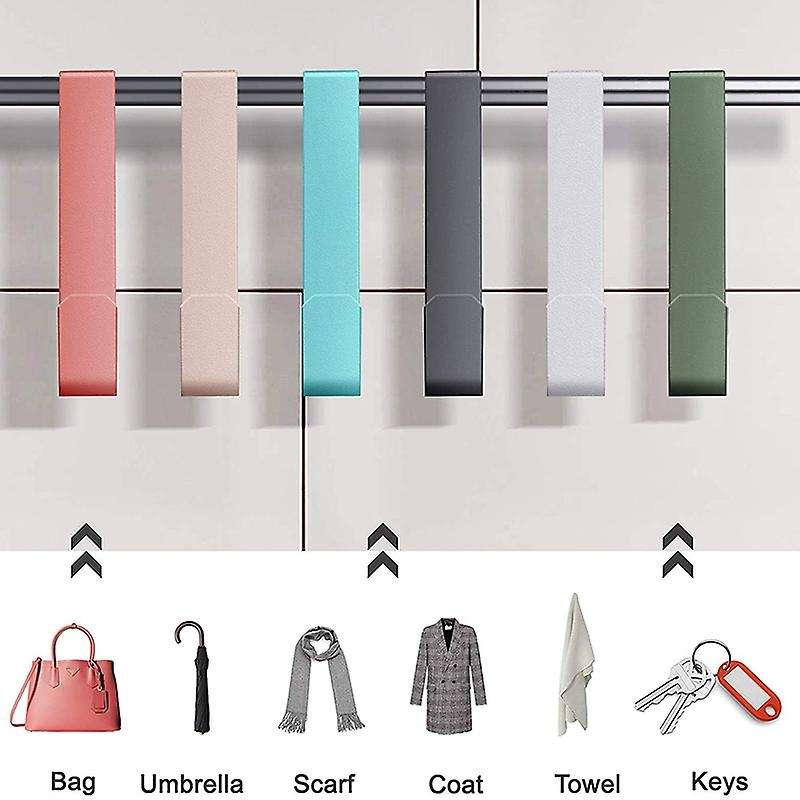 6 Pack Over The Door Hooks, Metal Single Door Hanger for Hanging Coats Robes Hats Towels Sturdy Doo