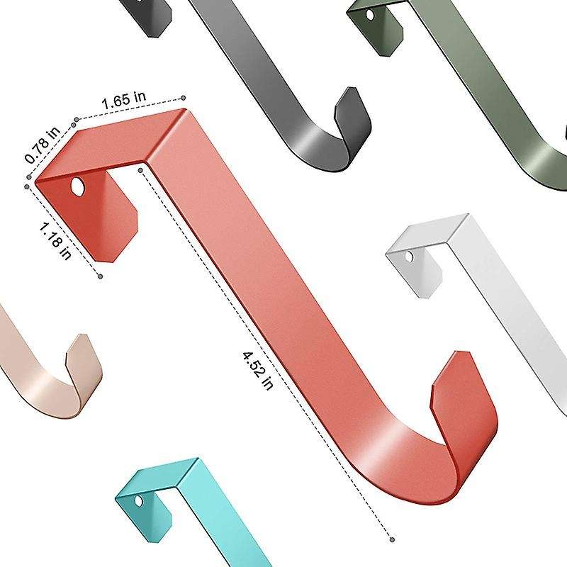 6 Pack Over The Door Hooks, Metal Single Door Hanger for Hanging Coats Robes Hats Towels Sturdy Doo