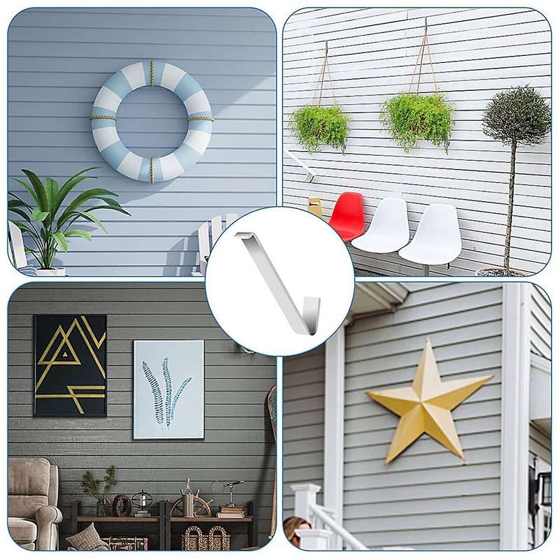 6 Pack No Damage Siding Hook, Metal Hook without Require Drilling, Hooks for Fiber Cement Board Sidi