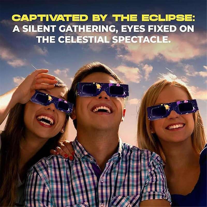 6 Pack Paper Solar Eclipse Glasses Eclipse Shade for Direct Sun Viewing Safe Shades for Direct Sun V
