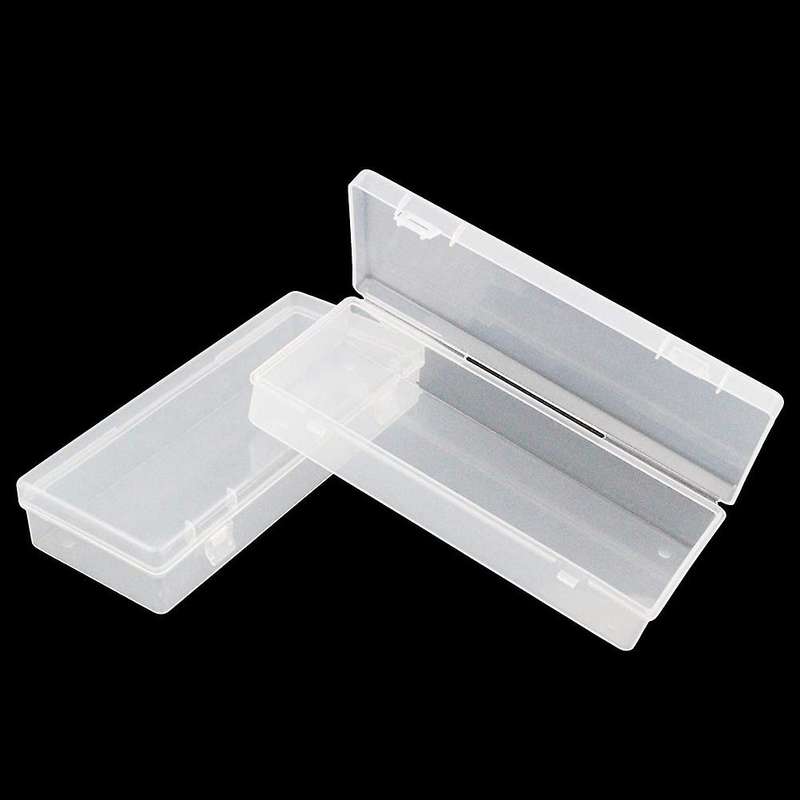 6 Pack Rectangular Clear Plastic Storage Containers Box with Hinged Lid for Beads and Other Small Cr