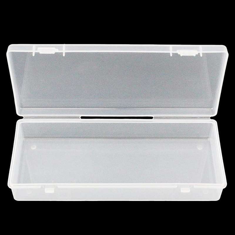 6 Pack Rectangular Clear Plastic Storage Containers Box with Hinged Lid for Beads and Other Small Cr