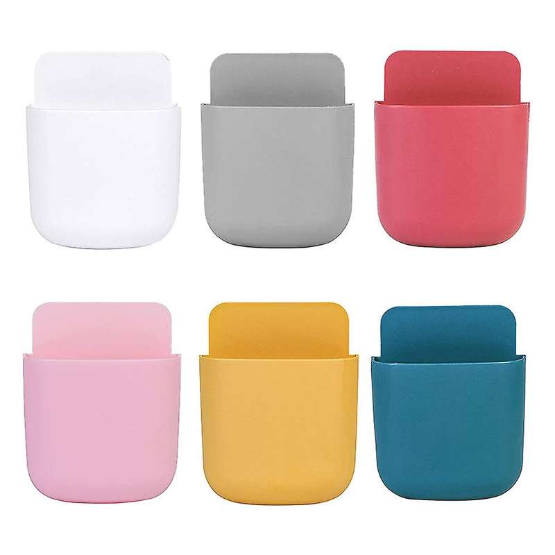 6 Pack Self-Adhesive Wall Beside Mount Remote Control Phone Pencil Glasses Multi-Functional Storage
