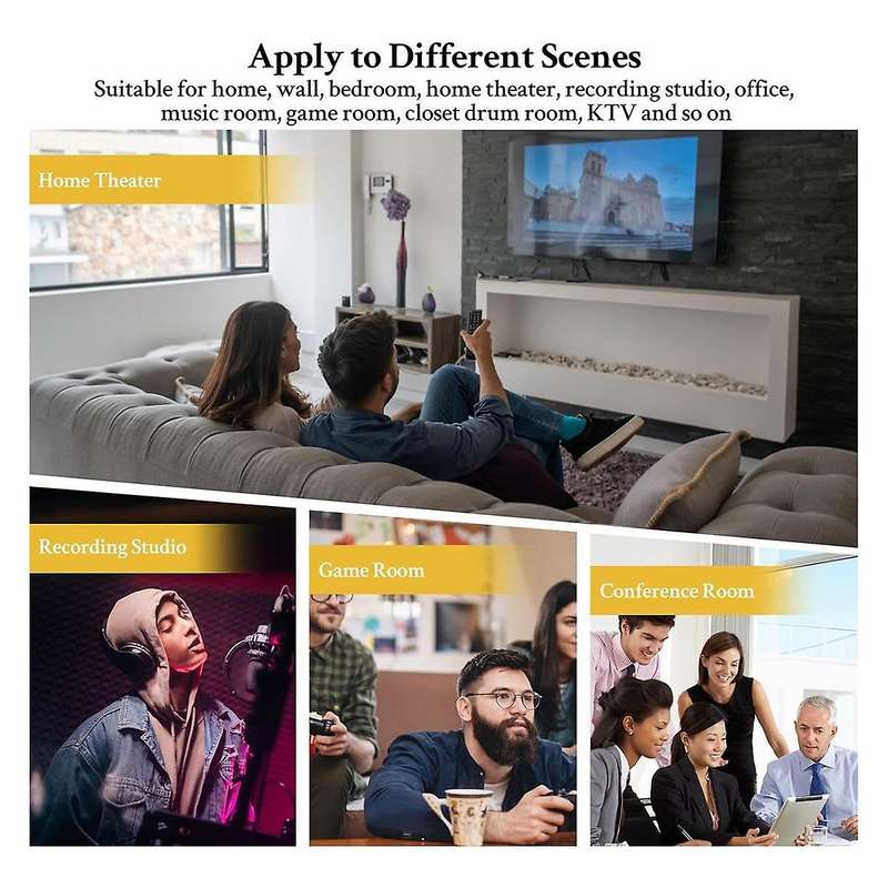 6 Pack Sound Proof Foam Panels 2 X 12 X 12 Inch Self-adhesive High Density Wedge Acoustic Foam Soun
