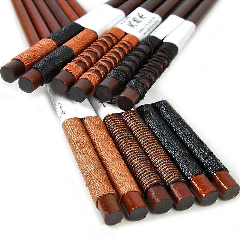 6 Pairs Wooden Chopsticks Handmade Classic Japanese Wood Gift Set