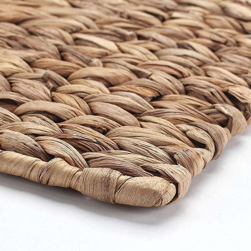 6 Pack Woven Placemat,Natural Hyacinth Woven Placemat,Rectangular Woven Rattan Table Mat,for Kitchen