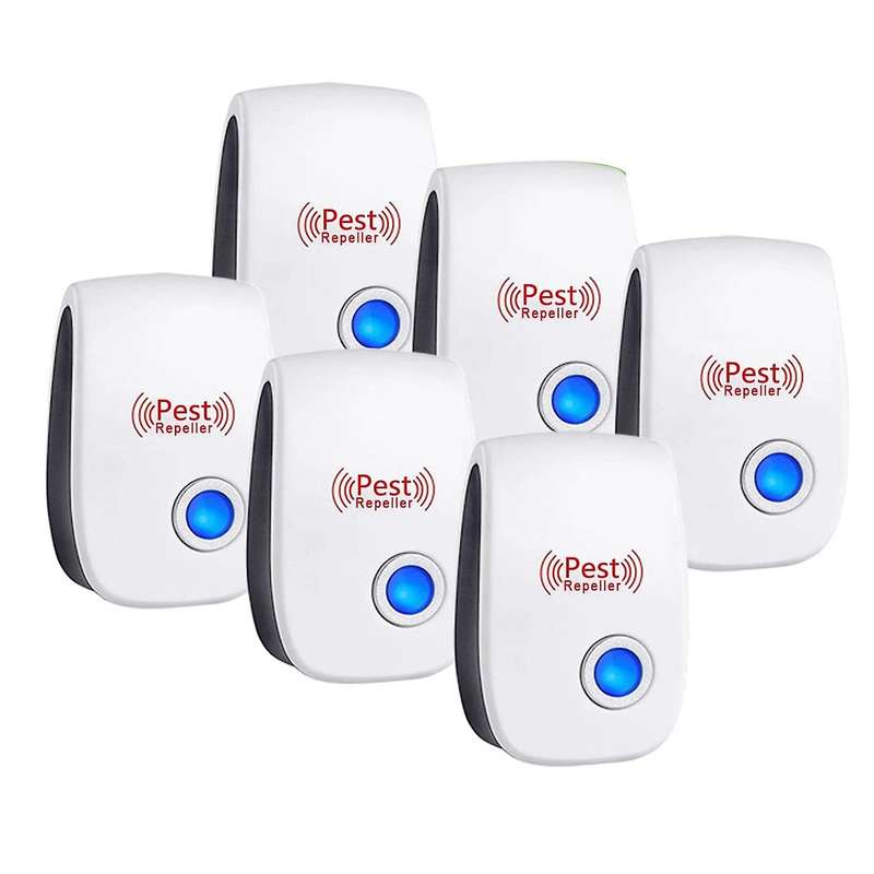 6 Pack Ultrasonic Repeller Electronic Plug In Mouse Roach Bug Indoor Home Kitchen,us Plug
