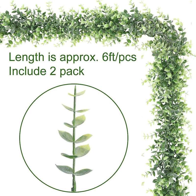 6 Packs 6 Feet Artificial Eucalyptus Garland, Artificial Vines Faux Eucalyptus Greenery Garland, Ha