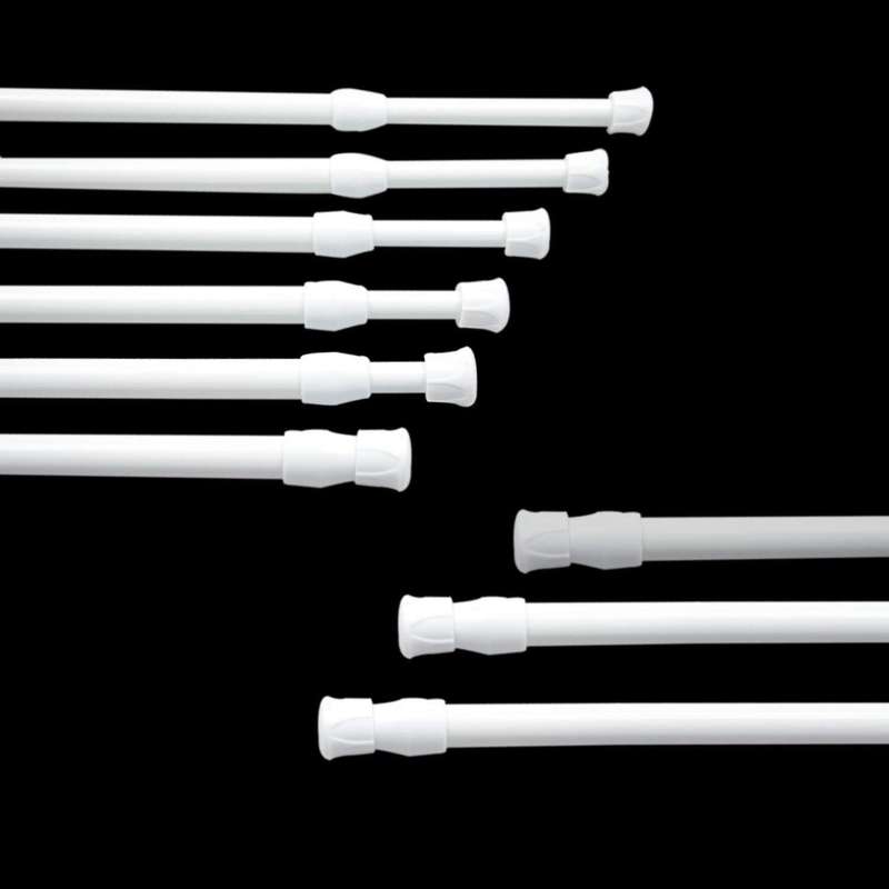 6 Pack Tension Rods, Adjustable Spring Cupboard Rod Curtain Rods White