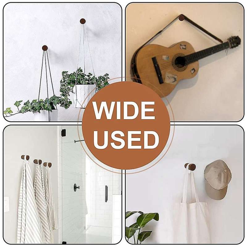 6 Pack Wooden Wall Hooks,Wood Wall Hanger Handmade Decorative Wood Coat Pegs Wall Mounted Modern Hoo