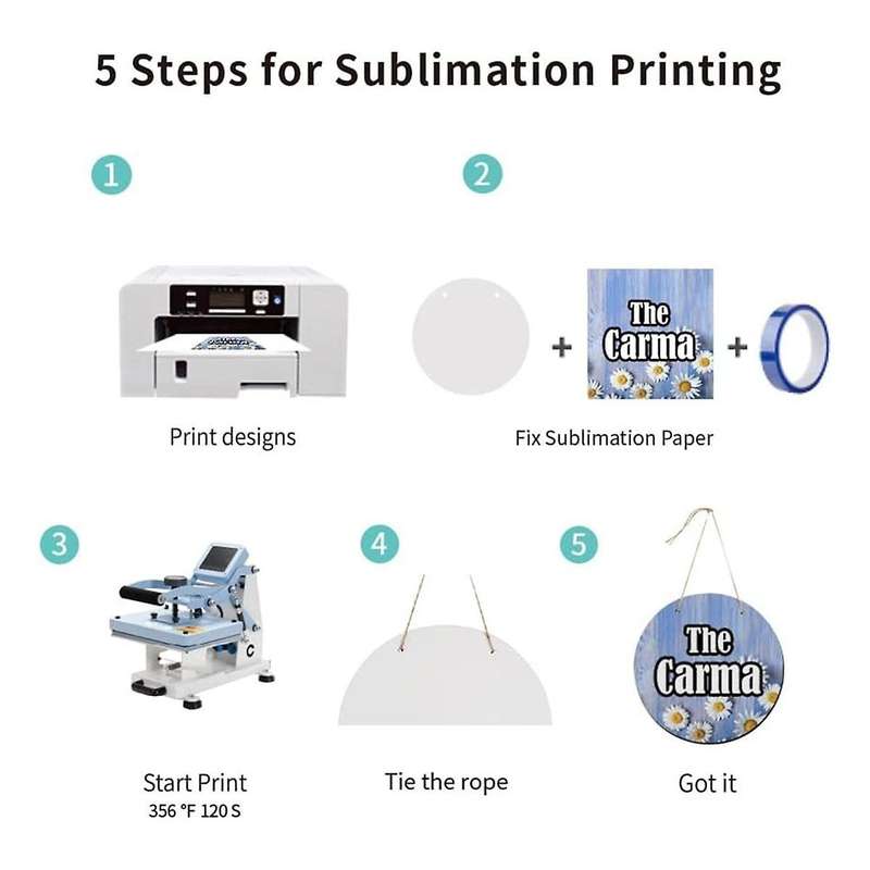 6 Pcs 12in Round Sublimation Door Hanger Blanks White Hardboard MDF Blanks Wall Hanging for Heat Pre