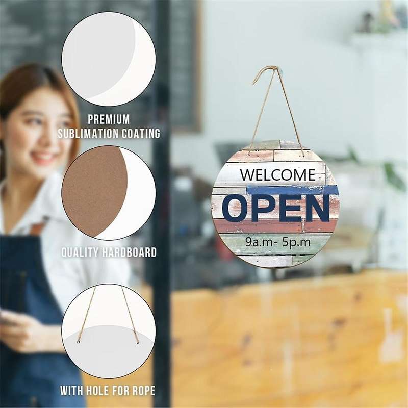 6 Pcs 12in Round Sublimation Door Hanger Blanks White Hardboard MDF Blanks Wall Hanging for Heat Pre