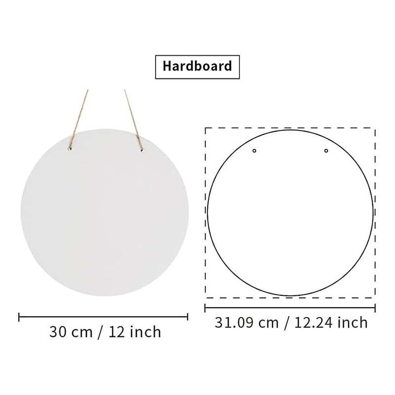 6 Pcs 12in Round Sublimation Door Hanger Blanks White Hardboard MDF Blanks Wall Hanging for Heat Pre