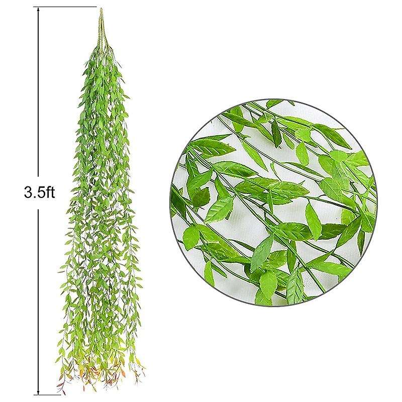 6 Pcs Artificial Vines Greenery Garland Willow Leaves with 30 Stems Hanging for Wedding Party