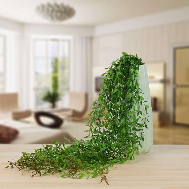 6 Pcs Artificial Vines Greenery Garland Willow Leaves with 30 Stems Hanging for Wedding Party