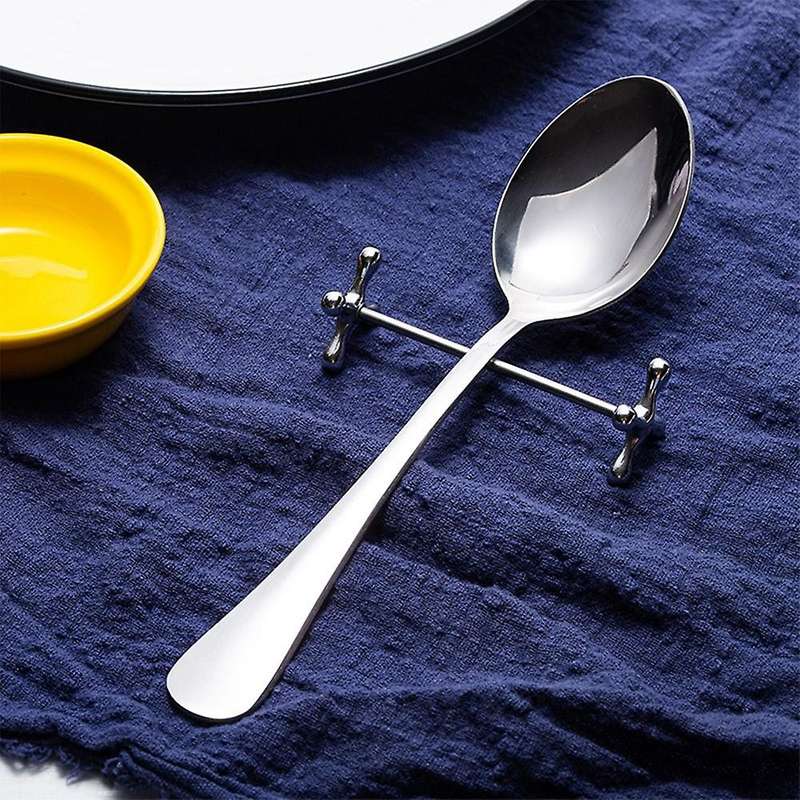 6 Pcs Alloy Chopsticks Rest Spoons Stand Forks Knives Holder Rack Stand Metal Craft Table Decoratio