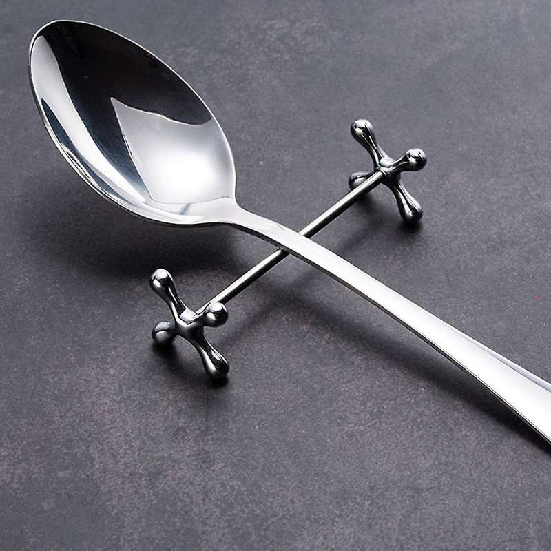 6 Pcs Alloy Chopsticks Rest Spoons Stand Forks Knives Holder Rack Stand Metal Craft Table Decoratio