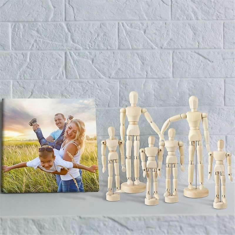 6 Pcs Artist Mannequin Model Wooden Manikin Drawing Moveable Figure Model with Stand Flexible Jointe