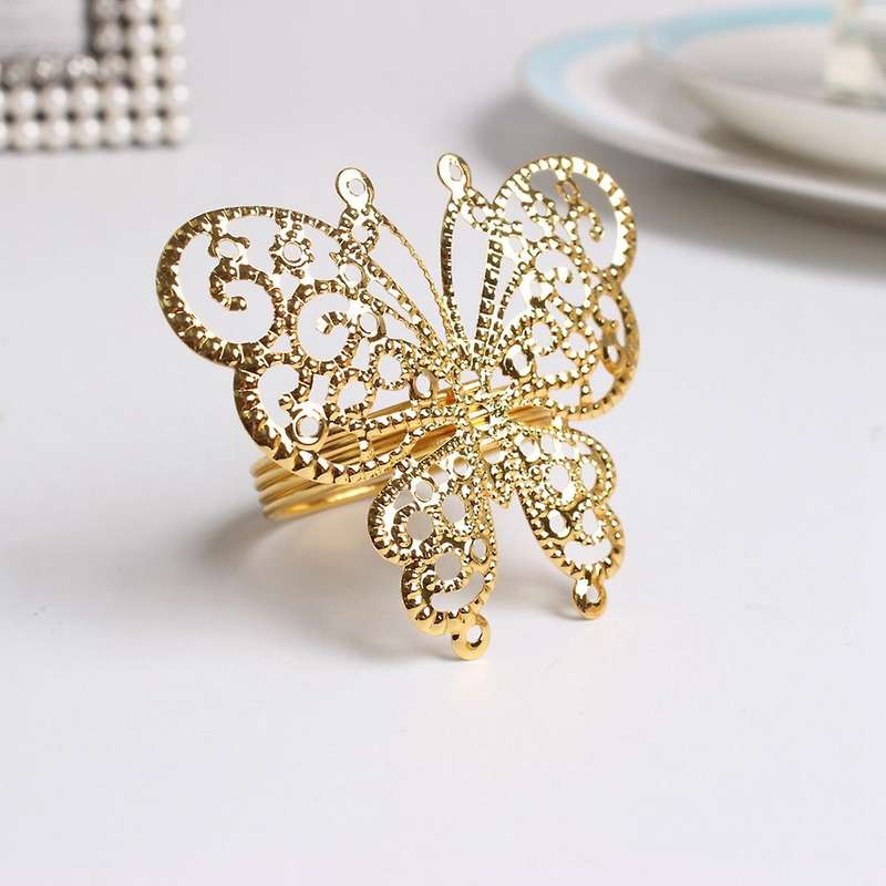 6 Pcs Butterfly Napkin Ring,Napkin Ring Holders for Wedding Holiday Valentine's Day Christmas Party