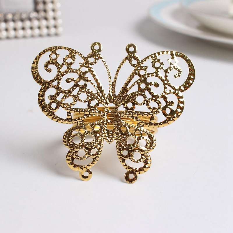 6 Pcs Butterfly Napkin Ring,Napkin Ring Holders for Wedding Holiday Valentine's Day Christmas Party