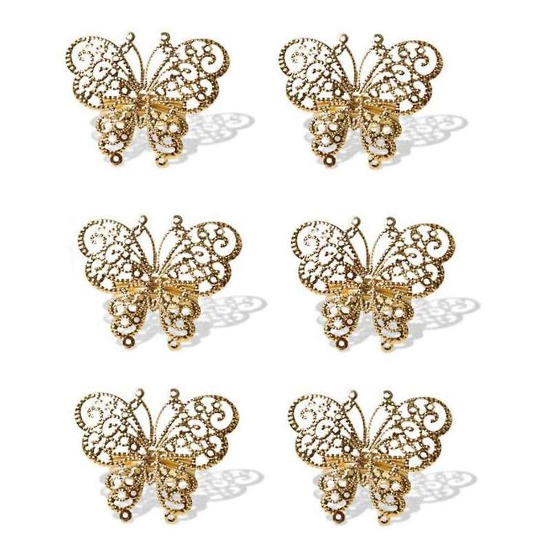6 Pcs Butterfly Napkin Ring,Napkin Ring Holders for Wedding Holiday Valentine's Day Christmas Party
