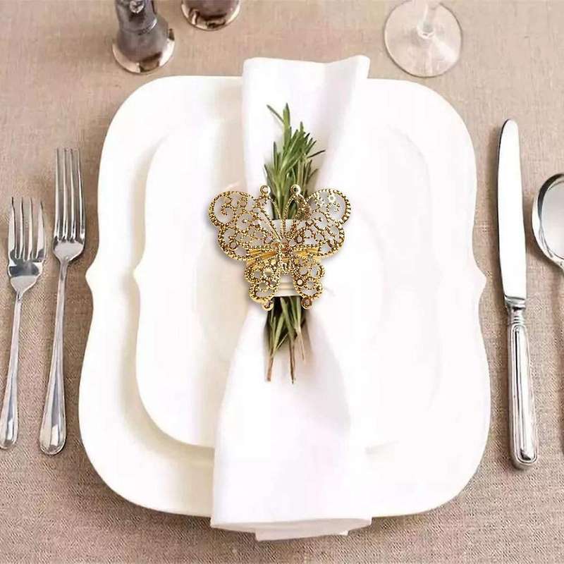 6 Pcs Butterfly Napkin Ring,Napkin Ring Holders for Wedding Holiday Valentine's Day Christmas Party