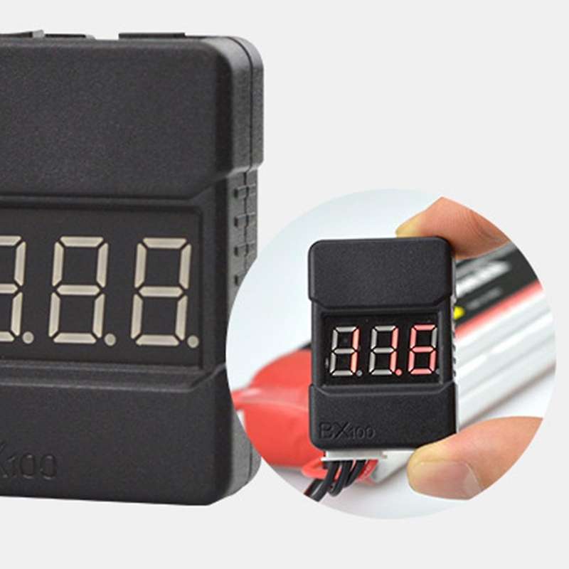 6 PCS BX100 1-8S Lipo Battery Voltage Tester/ Low Voltage Buzzer Alarm/ Battery Voltage Checker with