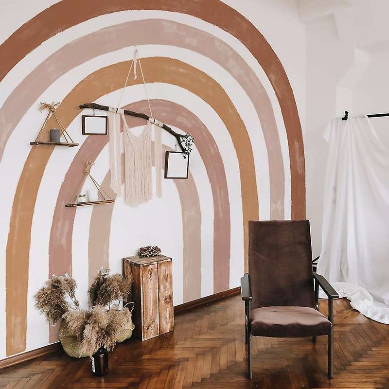 6 Pcs Big DIY Wall Stickers for Kids Room Decoration Rainbow Wall Decal Self Adhesive Film for Home